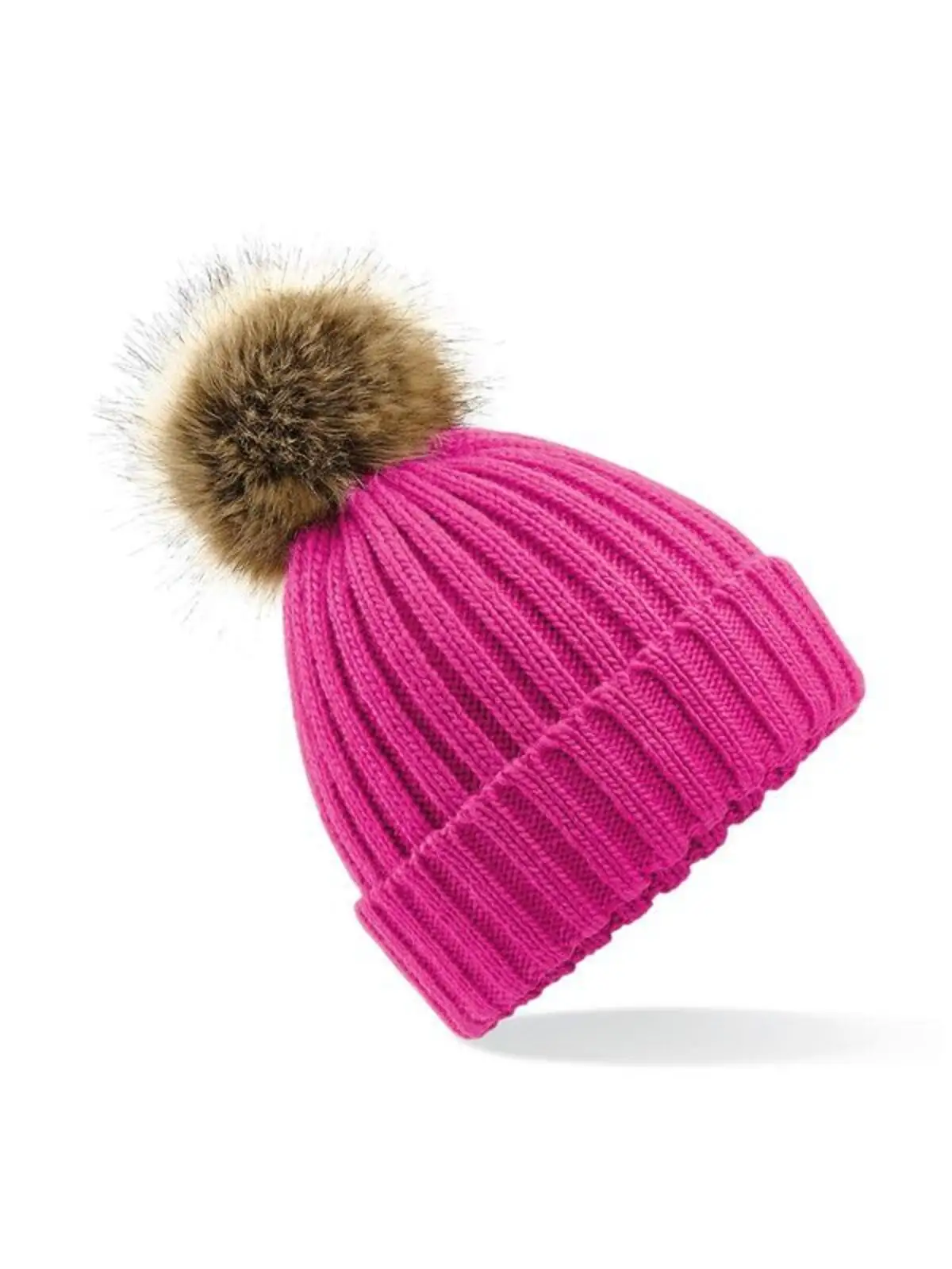 Fur Pom Pom Chunky Beanie