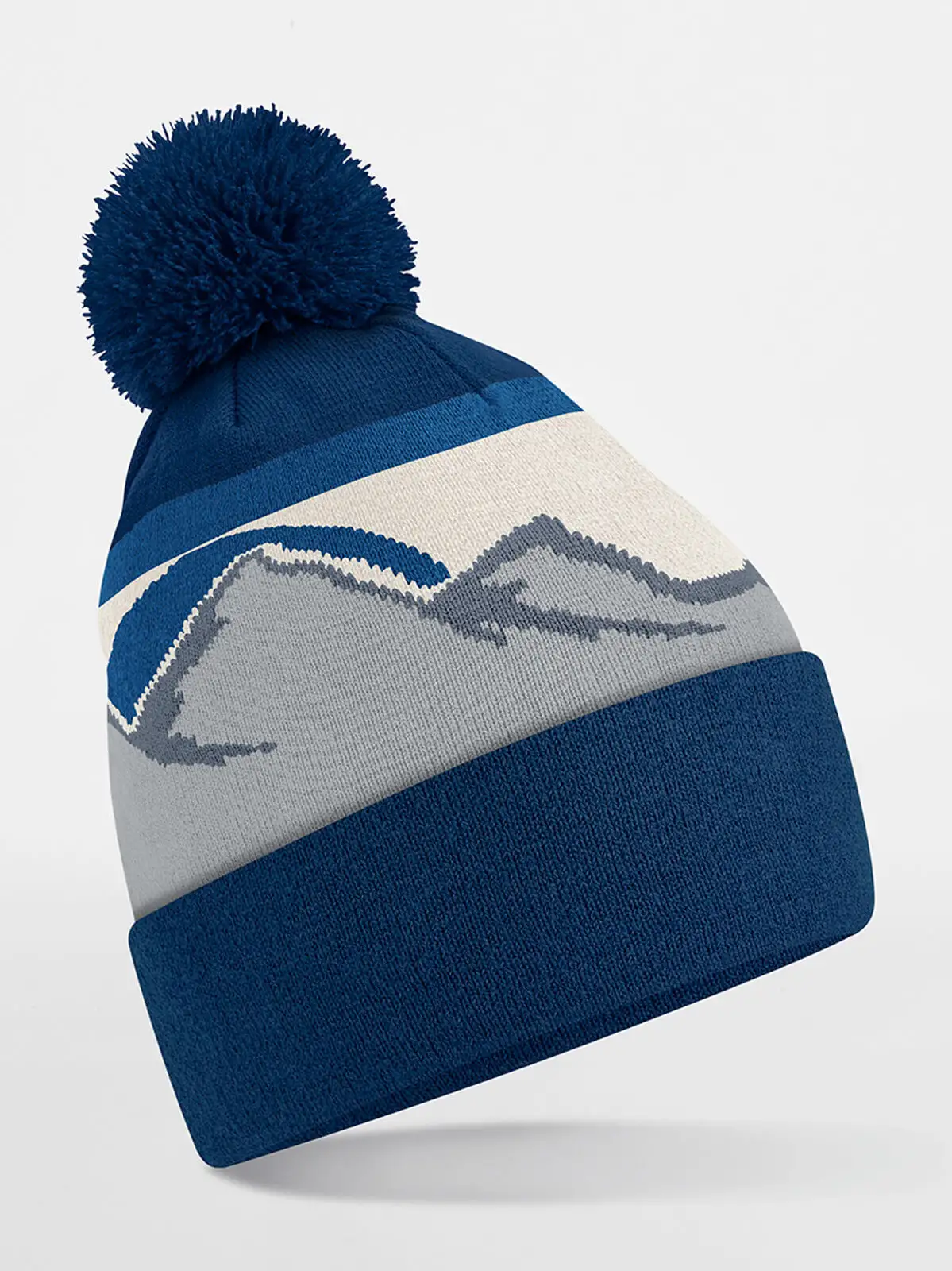 Mountain Peaks Pom Pom Beanie