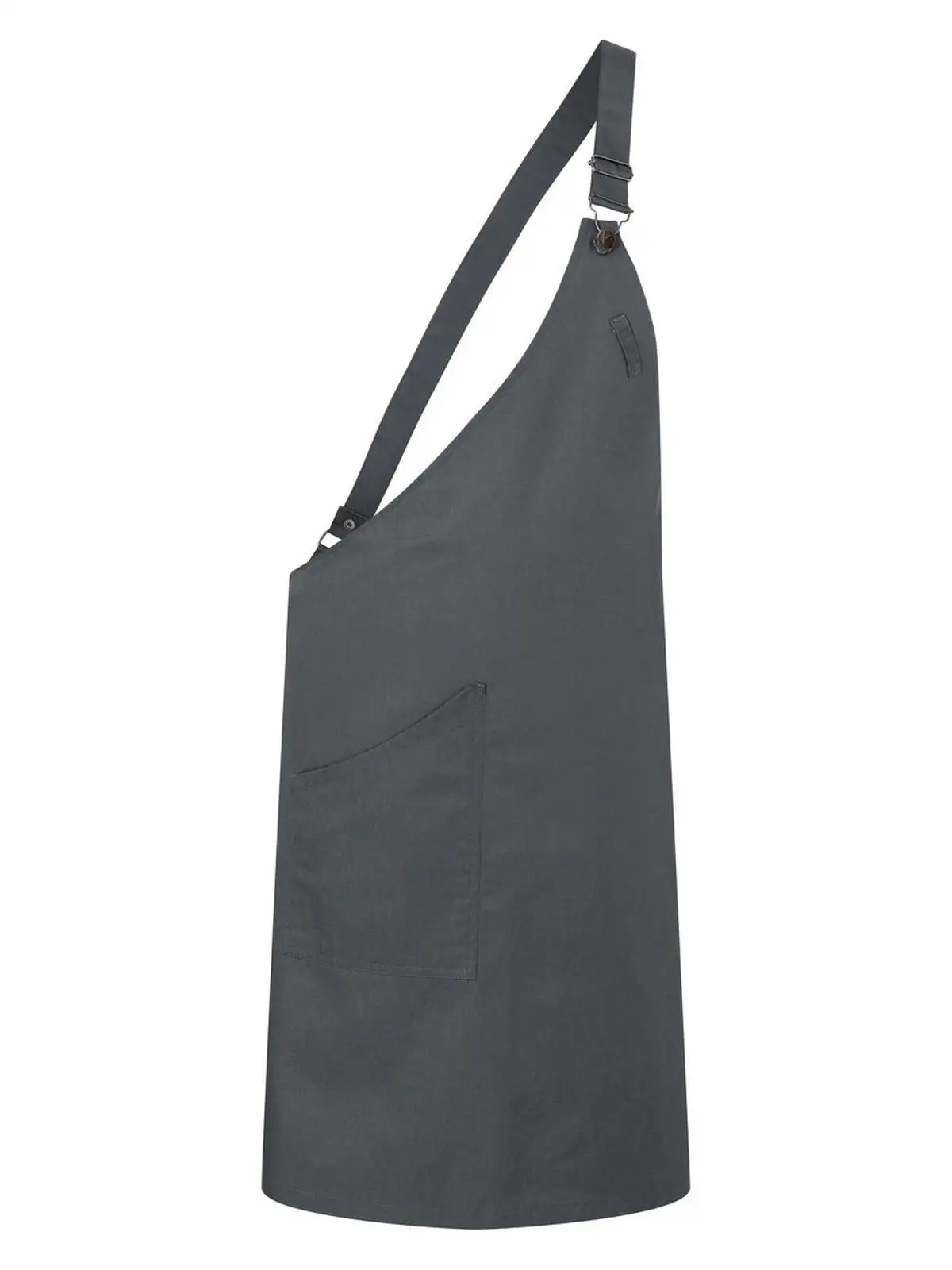 Asymmetrical Bib Apron with Pocket
