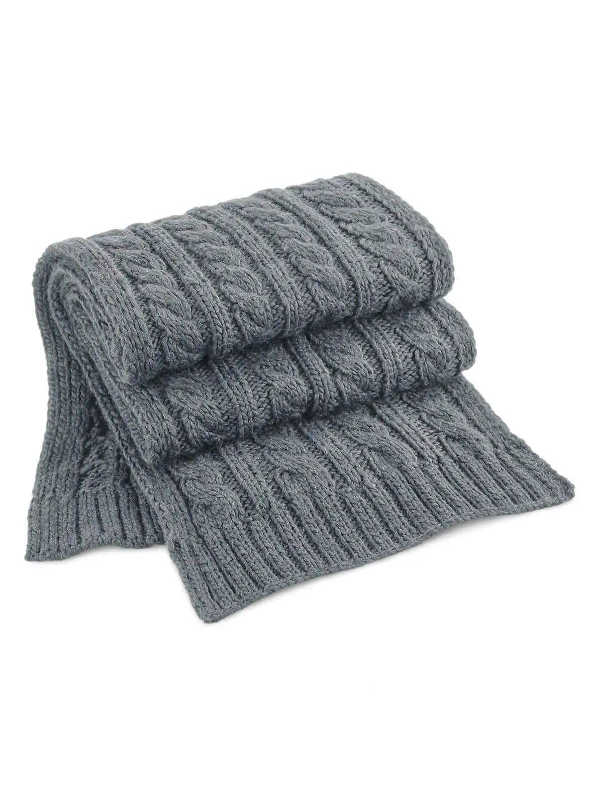 Cable Knit Melange Scarf