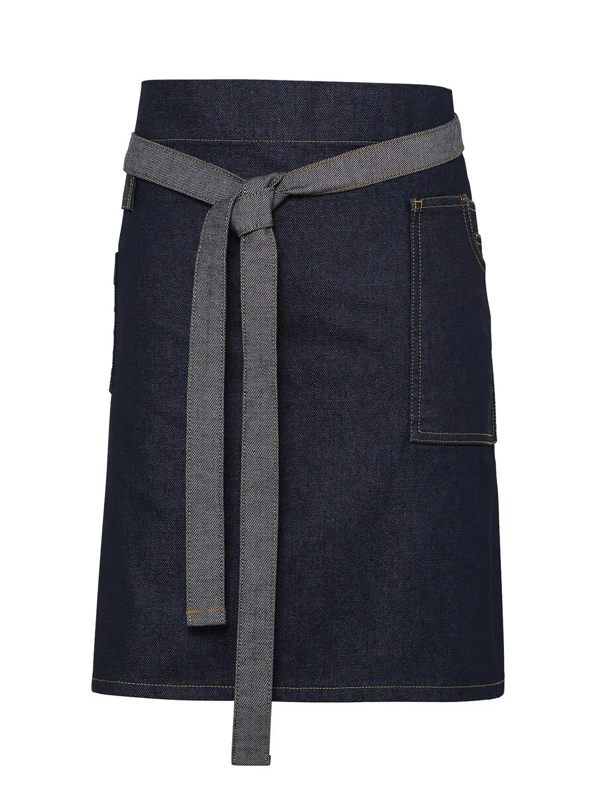 Division Waxed Look Denim Waist Apron
