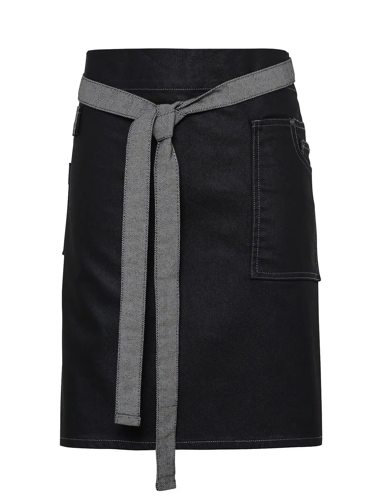 Division Waxed Look Denim Waist Apron