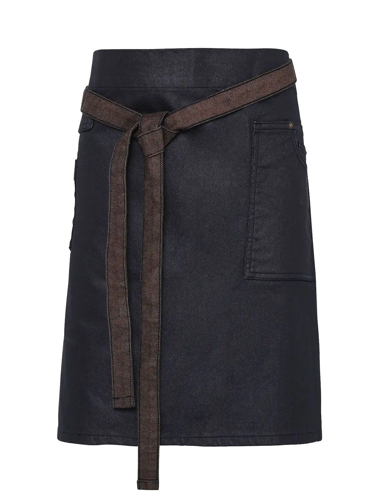 Division Waxed Look Denim Waist Apron