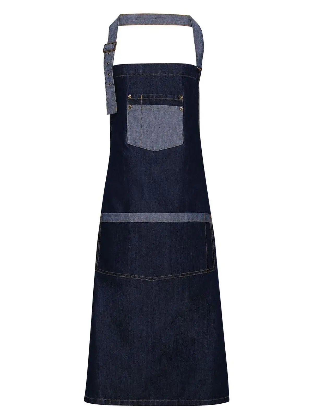 Domain Contrast Denim Bib Apron
