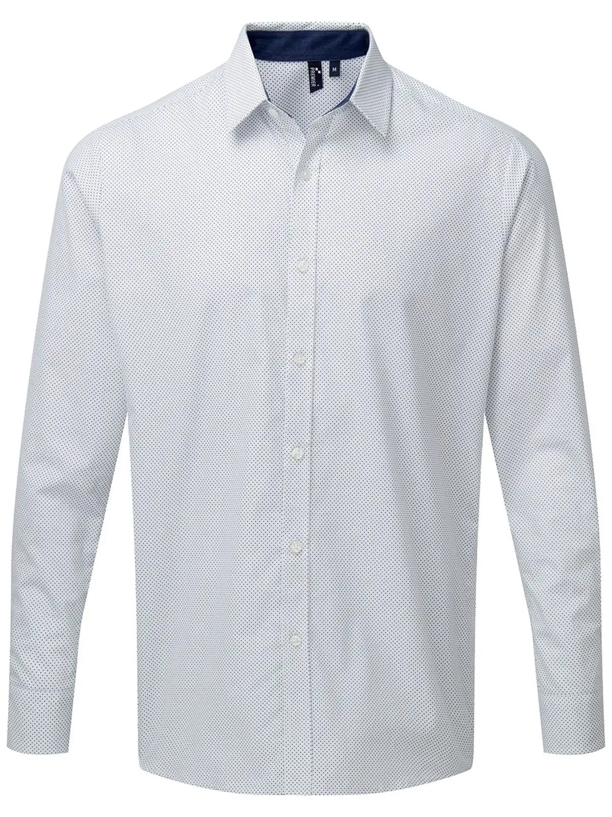 Men's Denim-Pindot Long Sleeve Shirt