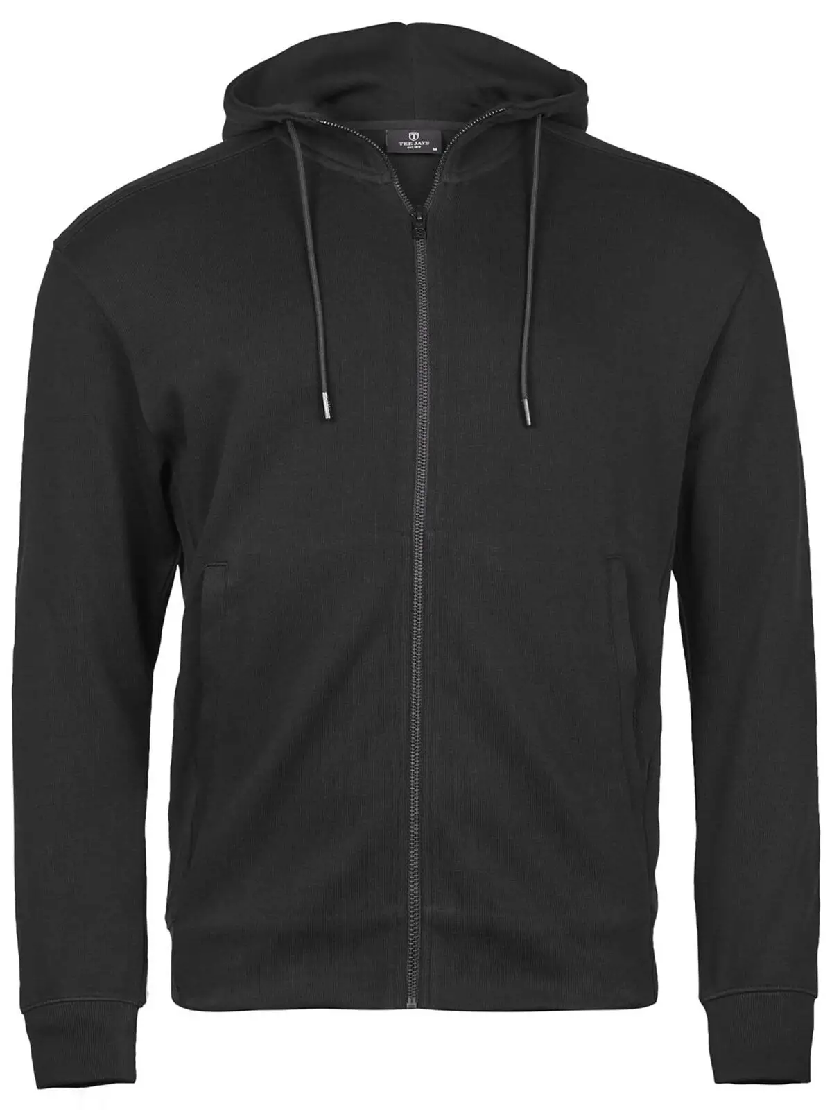 Ribbed Interlock Hooded Full Zip