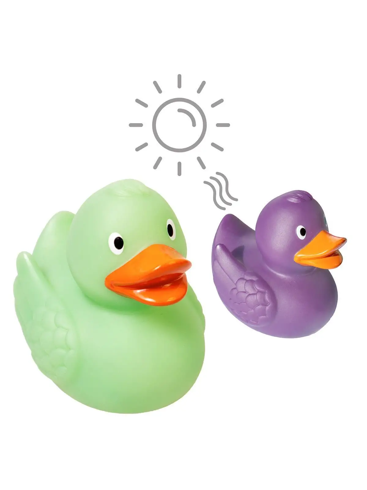 Squeaky duck, colour changing UV