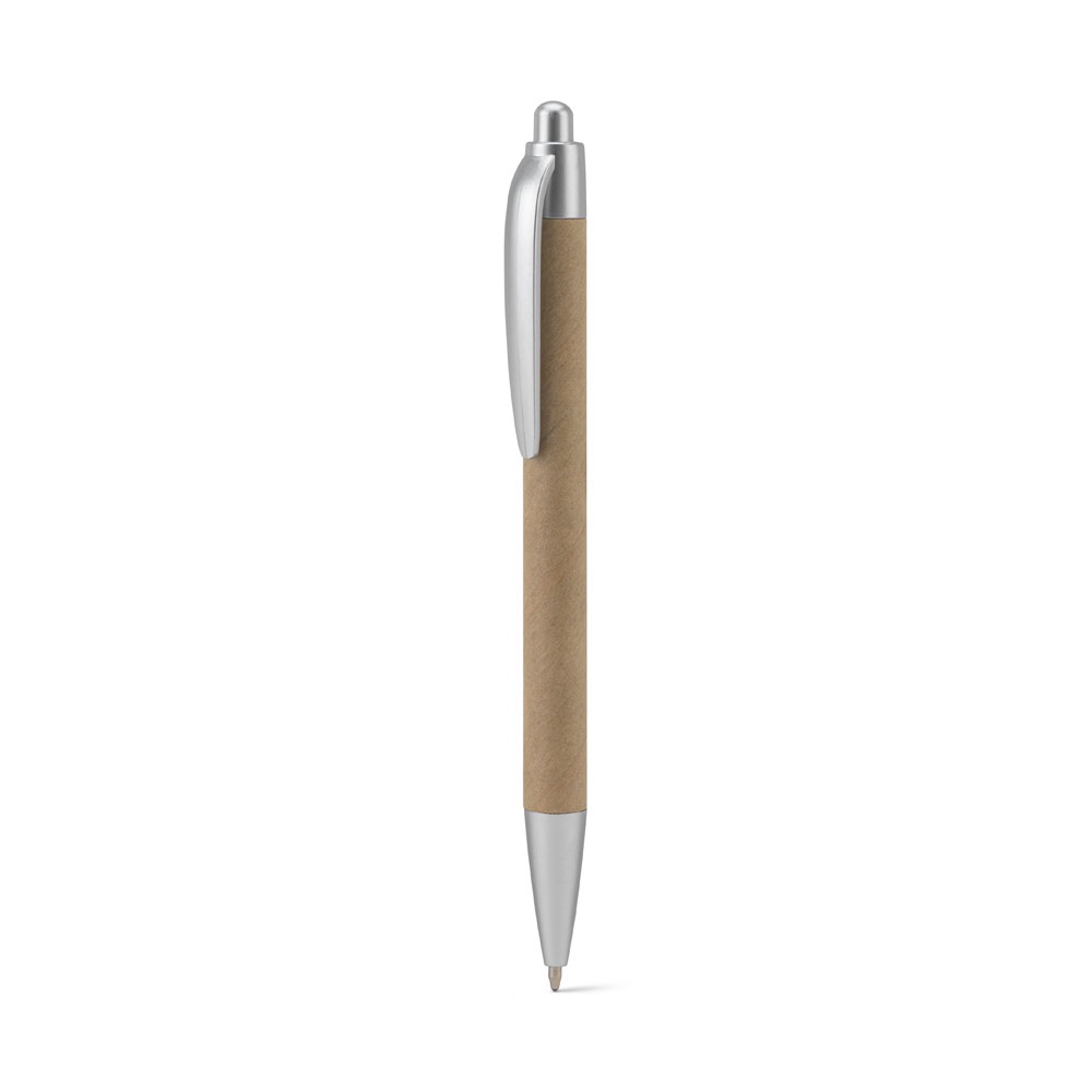 KYRA. Penna a sfera realizzata al 100% con cartariciclata e dettagli in ABS riciclato (100% rABS)