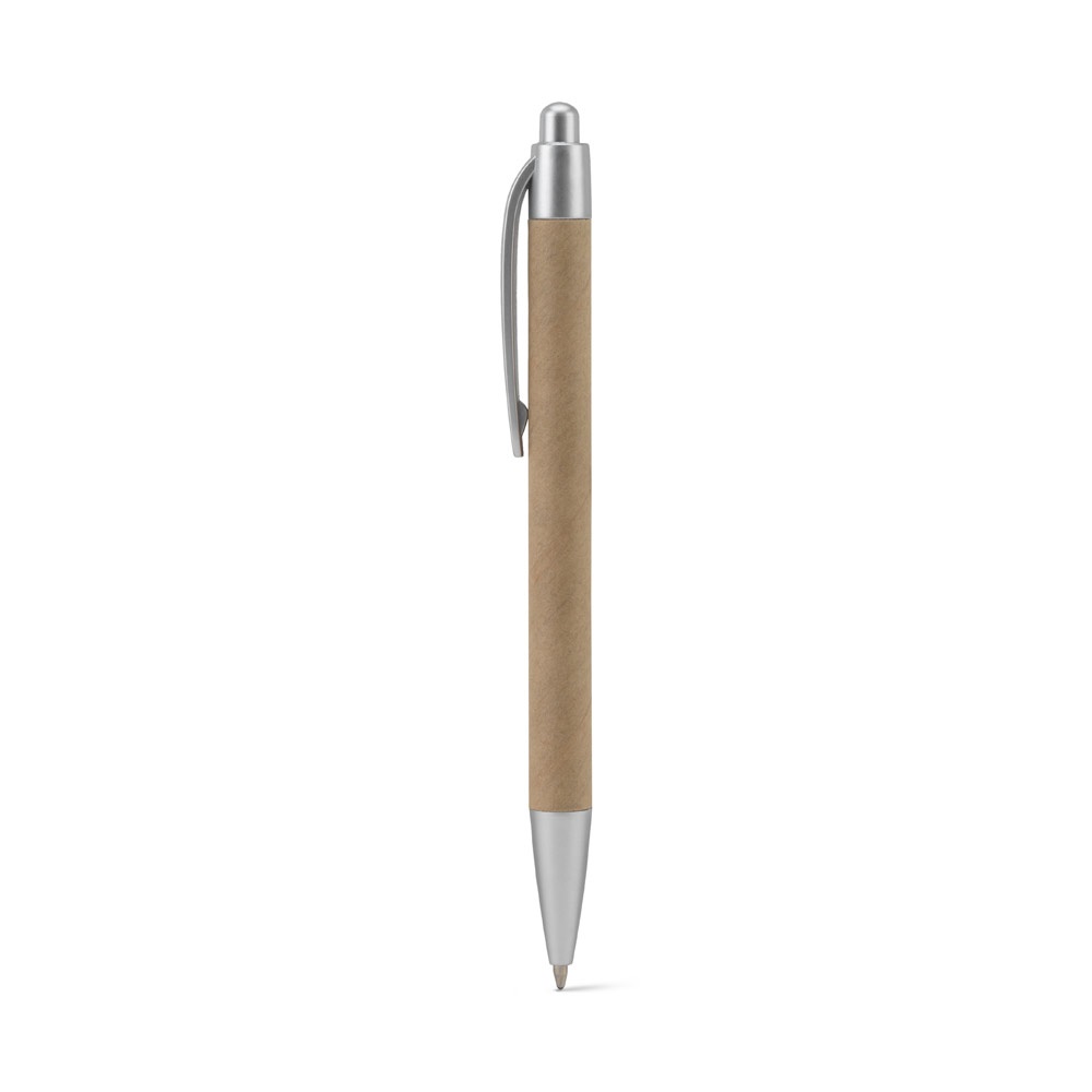 KYRA. Penna a sfera realizzata al 100% con cartariciclata e dettagli in ABS riciclato (100% rABS)