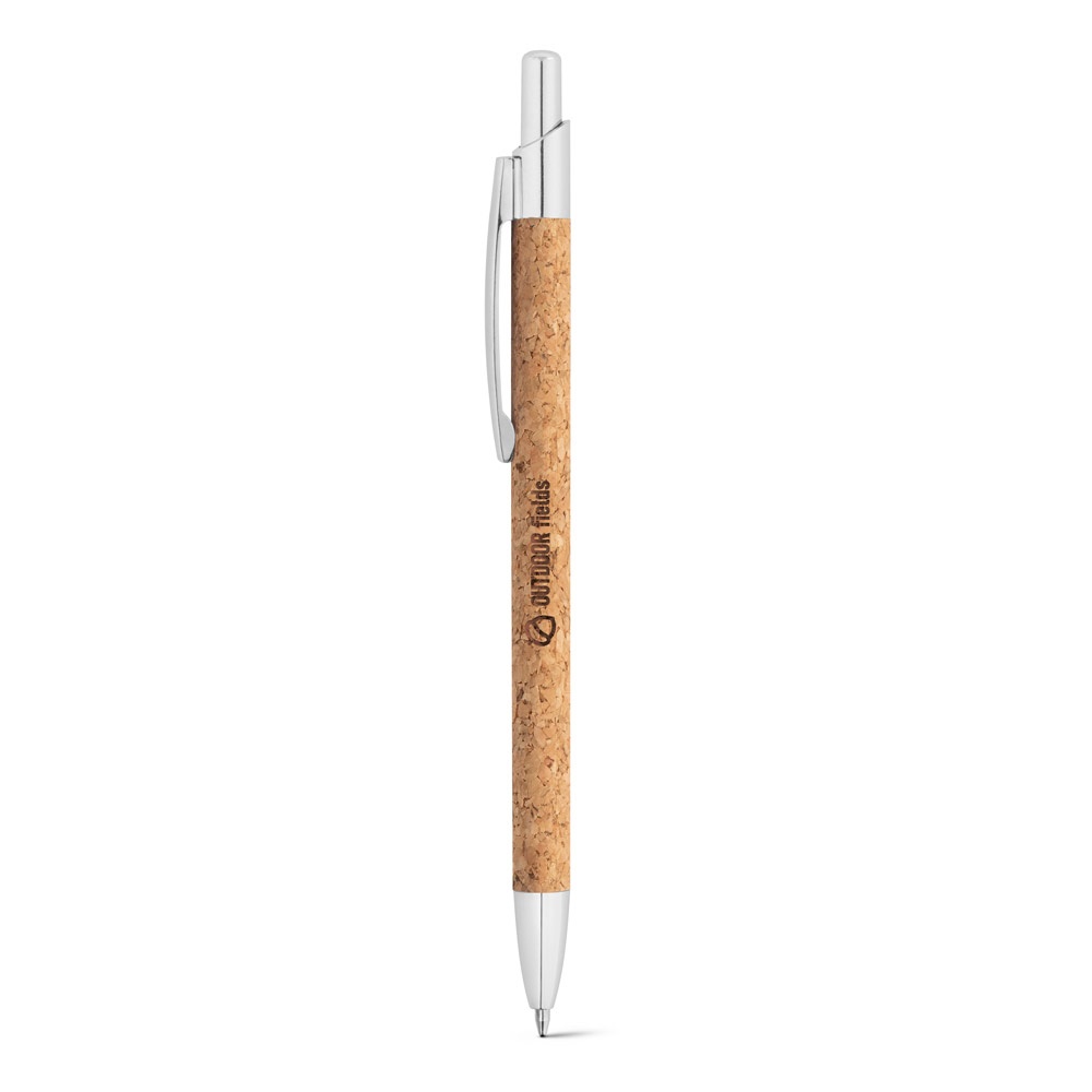 NATURA. Penna a sfera in sughero e alluminio riciclato (100% rAL) con clip