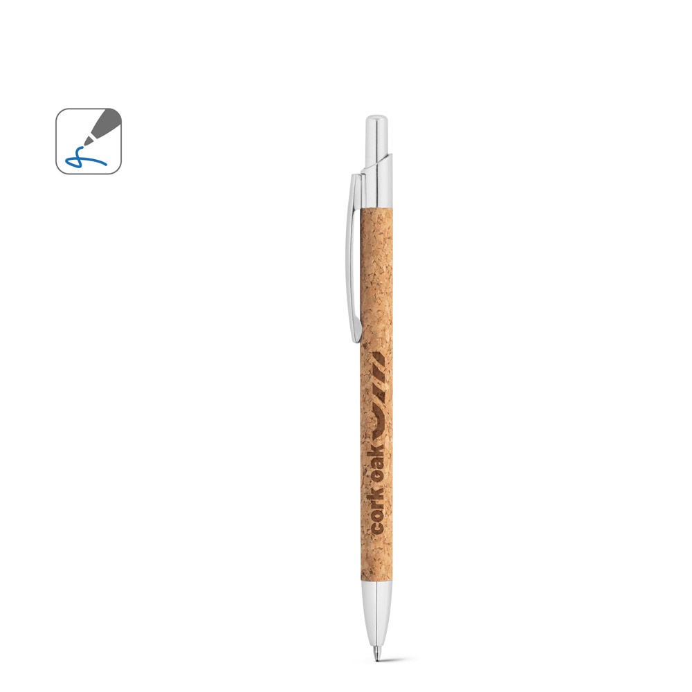 NATURA. Penna a sfera in sughero e alluminio riciclato (100% rAL) con clip