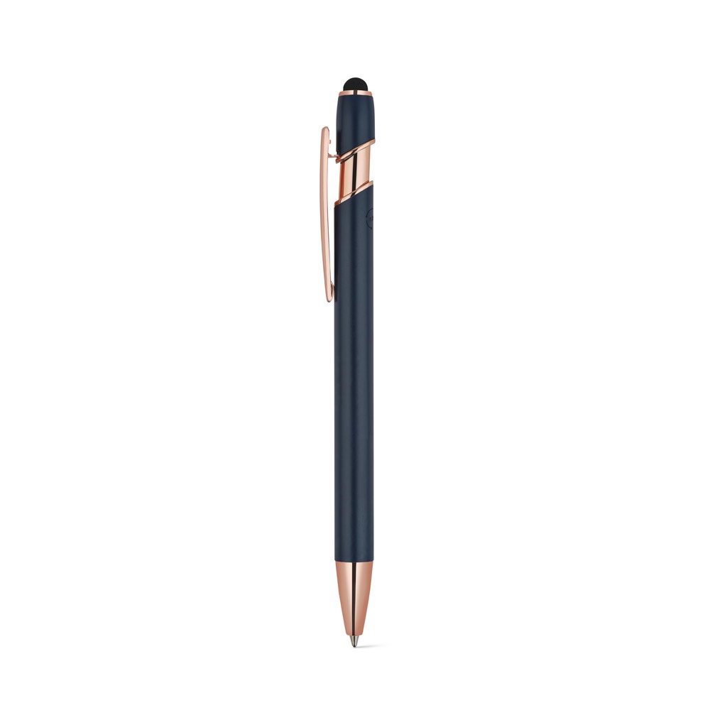 NEIL ROSE. Penna a sfera realizzata in alluminio riciclato (100% rAL), con finitura opaca e inchiostro blu