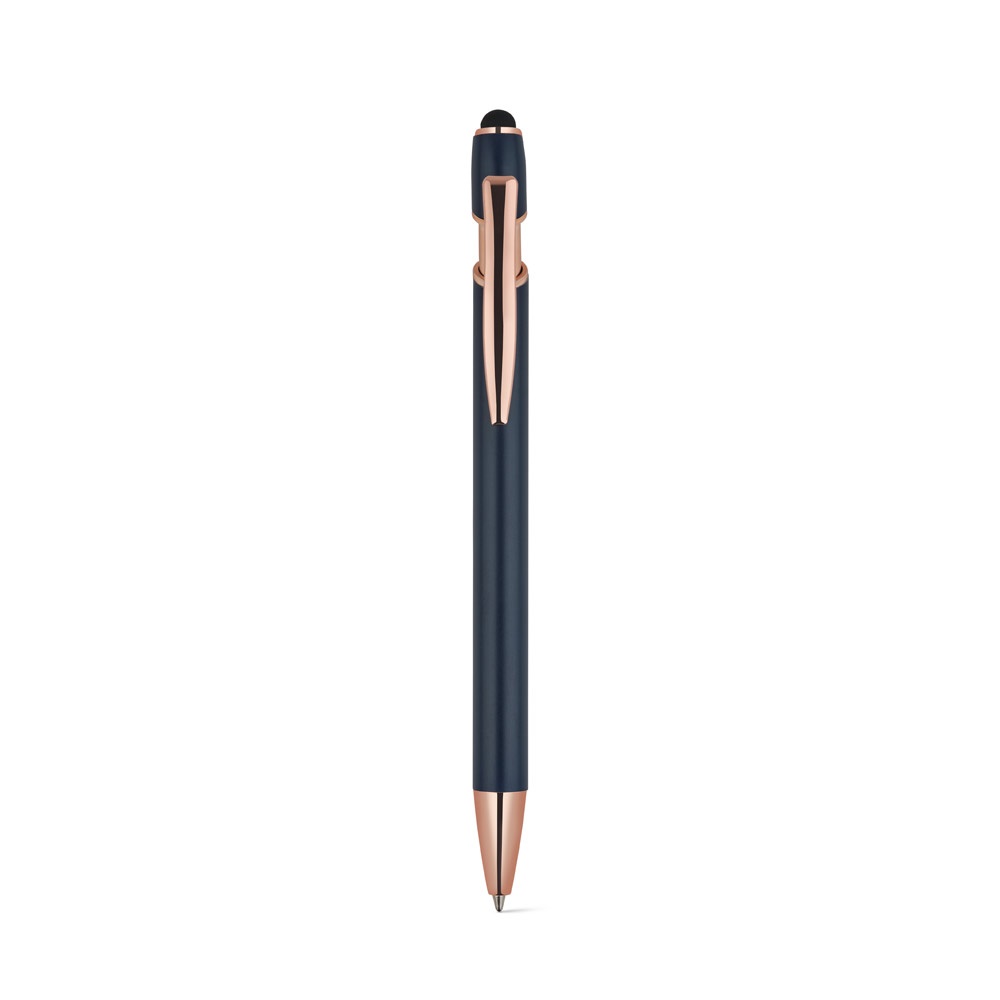 NEIL ROSE. Penna a sfera realizzata in alluminio riciclato (100% rAL), con finitura opaca e inchiostro blu