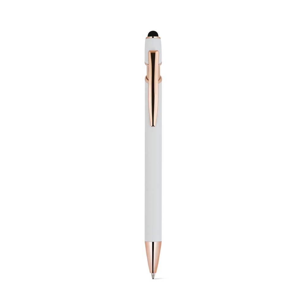 NEIL ROSE. Penna a sfera realizzata in alluminio riciclato (100% rAL), con finitura opaca e inchiostro blu