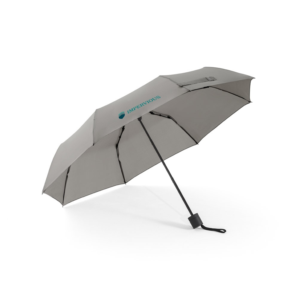 AIDEN. Ombrello da 21" in poliestere riciclato (100% rPET) pongee 190T, ripiegabile in 3 sezioni