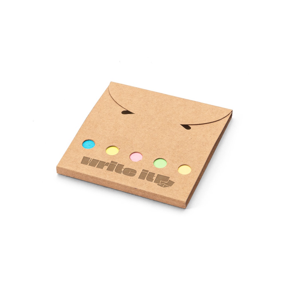 AINSLEY. Set da ufficio 2 in 1, realizzato con carta riciclata al 100%, con 6 blocchi note adesivi