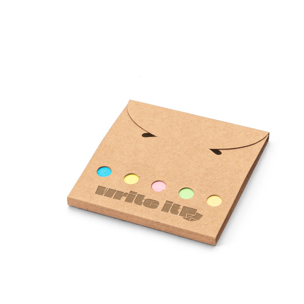 AINSLEY. Set da ufficio 2 in 1, realizzato con carta riciclata al 100%, con 6 blocchi note adesivi