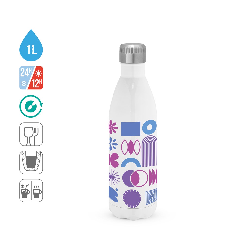 AMORTI XL. Borraccia in acciaio inox adatta alla sublimazione 1'1 L
