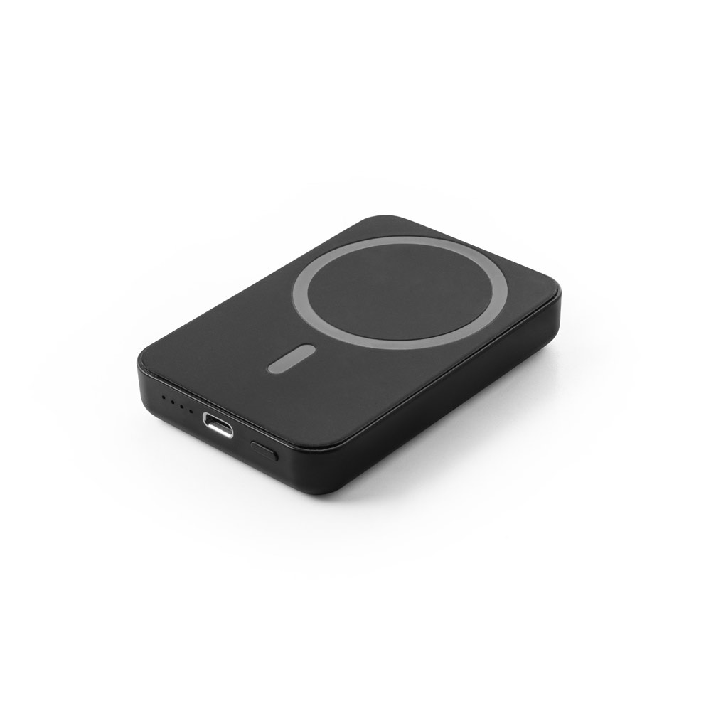 AMPERE 5. Power bank magnetico da 5'000 mAh con caricatore wireless superveloce da 15W in ABS riciclato (100% rABS)