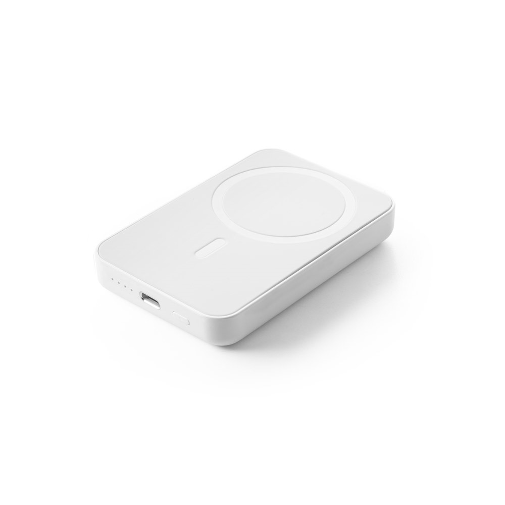 AMPERE 5. Power bank magnetico da 5'000 mAh con caricatore wireless superveloce da 15W in ABS riciclato (100% rABS)