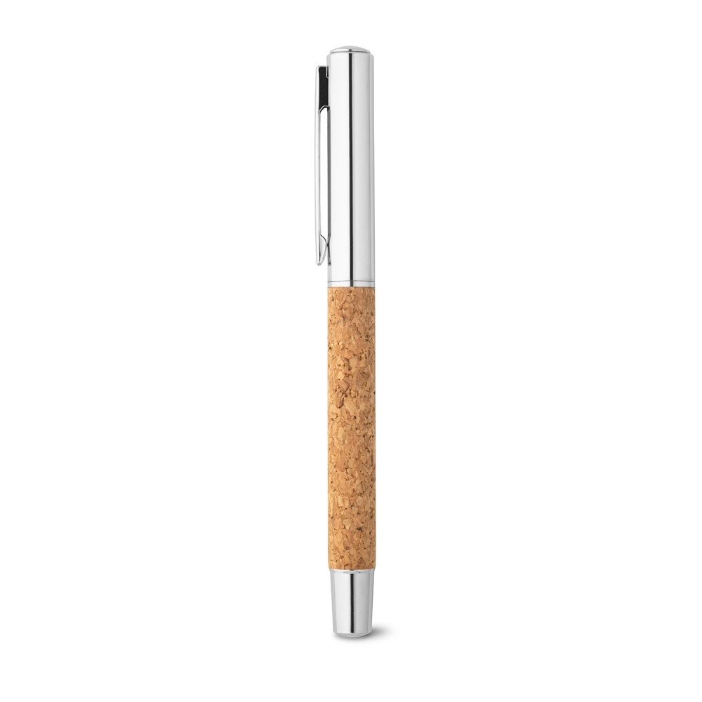 ANDREW. Roller con corpo in acciaio inox (90% rSS) e sughero, con clip
