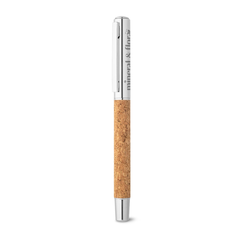 ANDREW. Roller con corpo in acciaio inox (90% rSS) e sughero, con clip