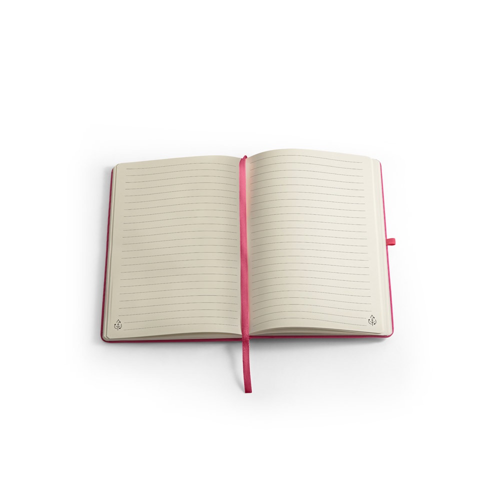 ANNE. Block notes A5 in poliestere riciclato (100% rPET) con fogli a righe
