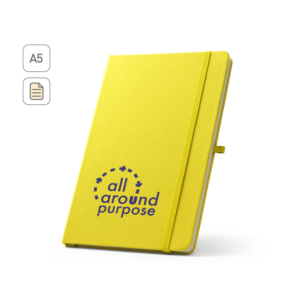 ANNE. Block notes A5 in poliestere riciclato (100% rPET) con fogli a righe