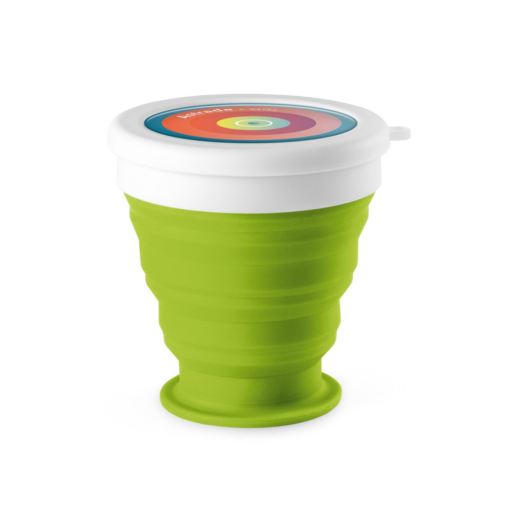 ASTRADA. Bicchiere da viaggio pieghevole in silicone e PP 250 mL