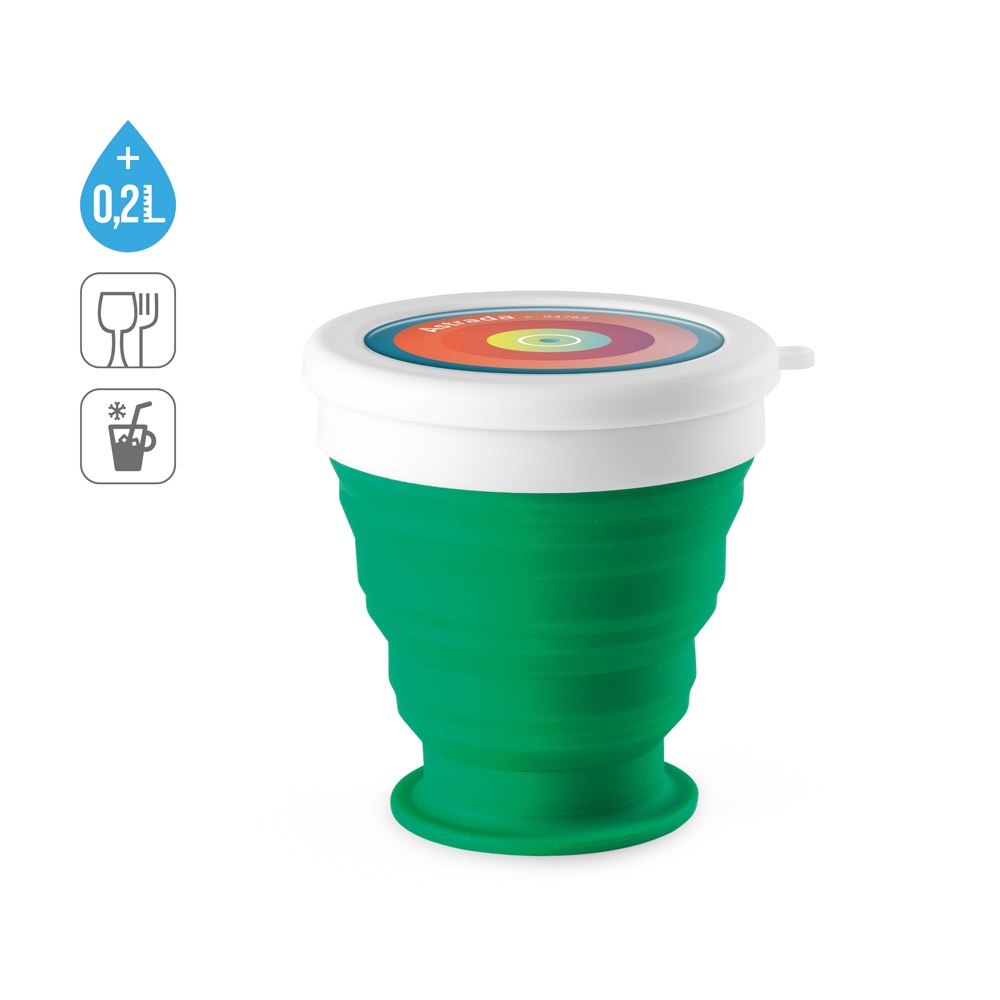 ASTRADA. Bicchiere da viaggio pieghevole in silicone e PP 250 mL
