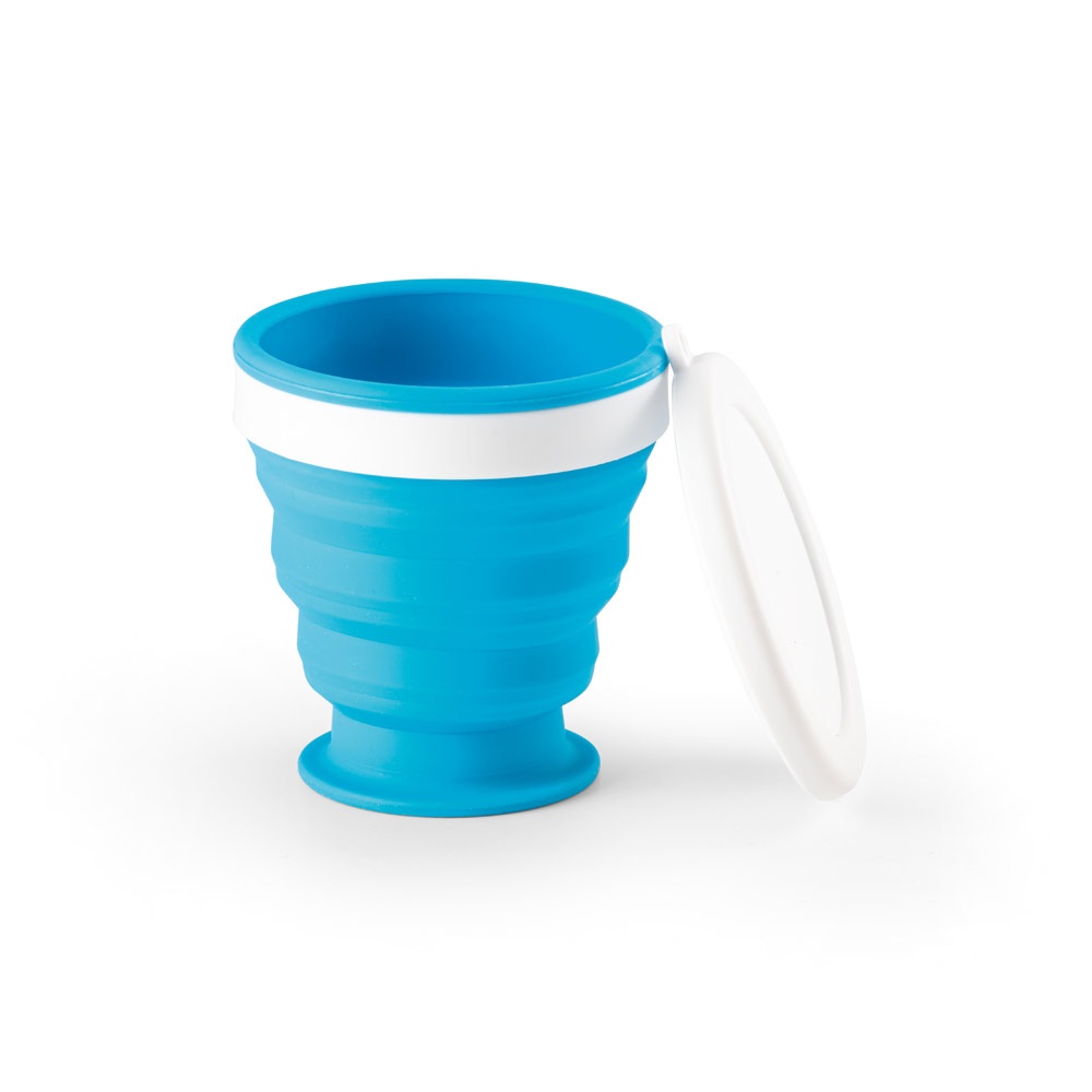ASTRADA. Bicchiere da viaggio pieghevole in silicone e PP 250 mL