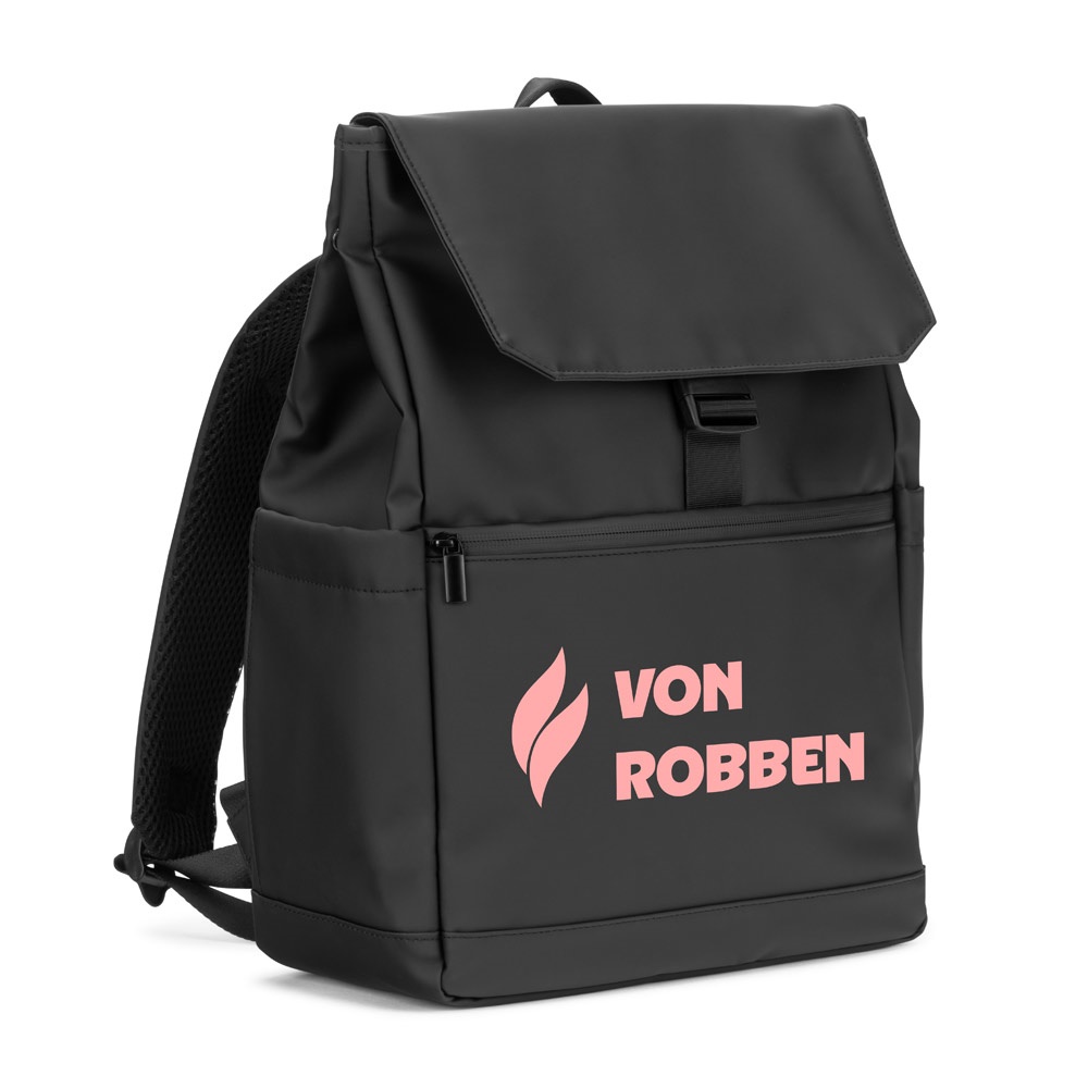 AZORES BAG. Zaino per laptop (16") in PU, con patta che copre tutti gli scomparti