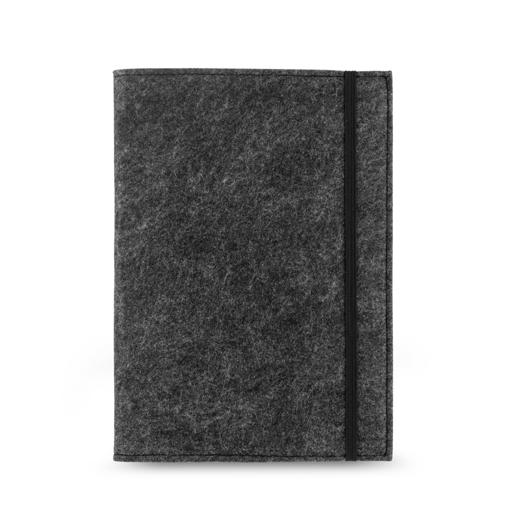 BALDWIN. Block notes A5 con copertina in feltro riciclato (100% rPET) e pagine a righe in carta riciclata al 100%