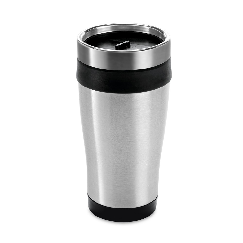 BATUM. Bicchiere da viaggio in acciaio inox e PP 420 mL