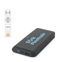 BECKER 10. Power bank da 10'000 mAh in ABS riciclato (100% rABS) con caricatore wireless superveloce da 15W