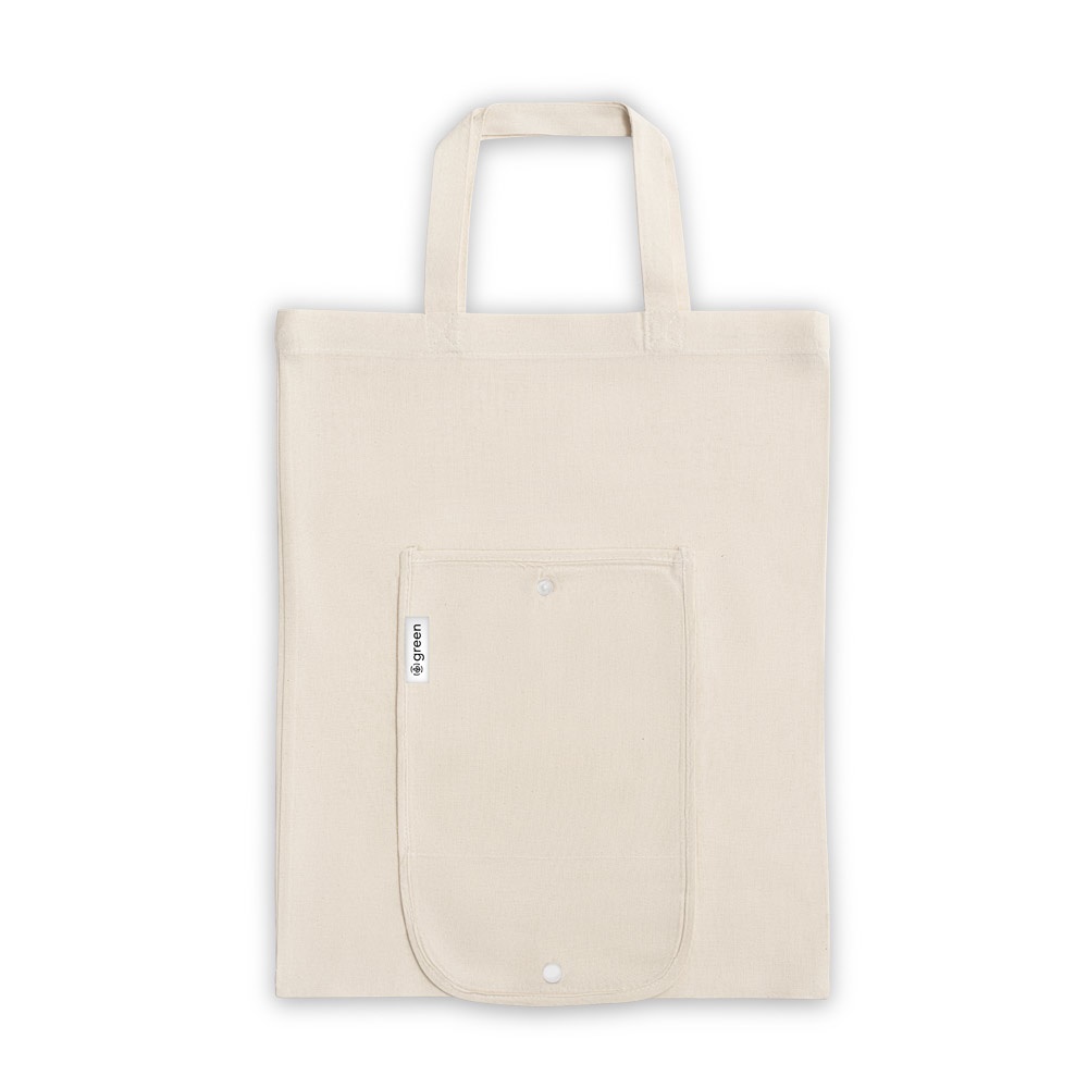 BEIRUT. Borsa pieghevole in cotone (50%), cotone riciclato (30%) e poliestere (20% rPET) (140 g/m²)