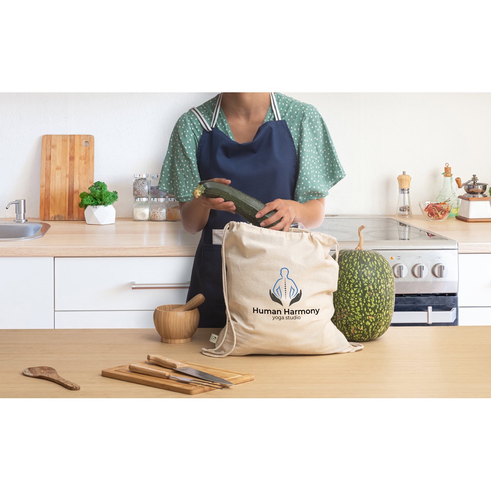 BELIZE. Zaino a sacca 100% cotone biologico (140 g/m²)