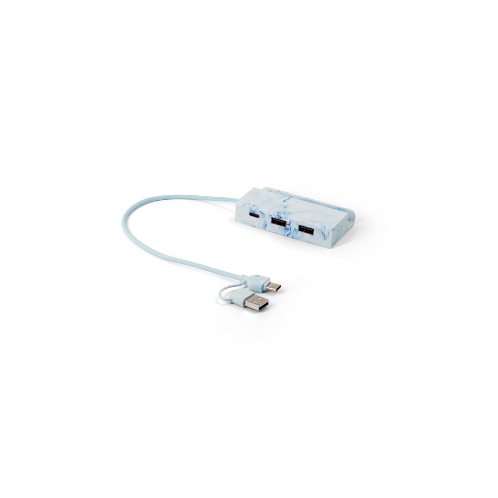 BERNERS HUB. Hub in PET riciclato (100% rPET) con ingressi e uscite principali