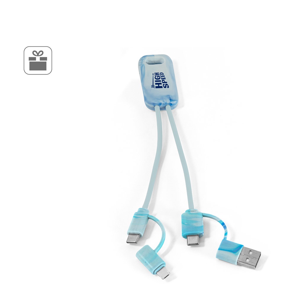 BERNERS. Cavo USB 6-in-1 superveloce in PET riciclato (100% rPET)