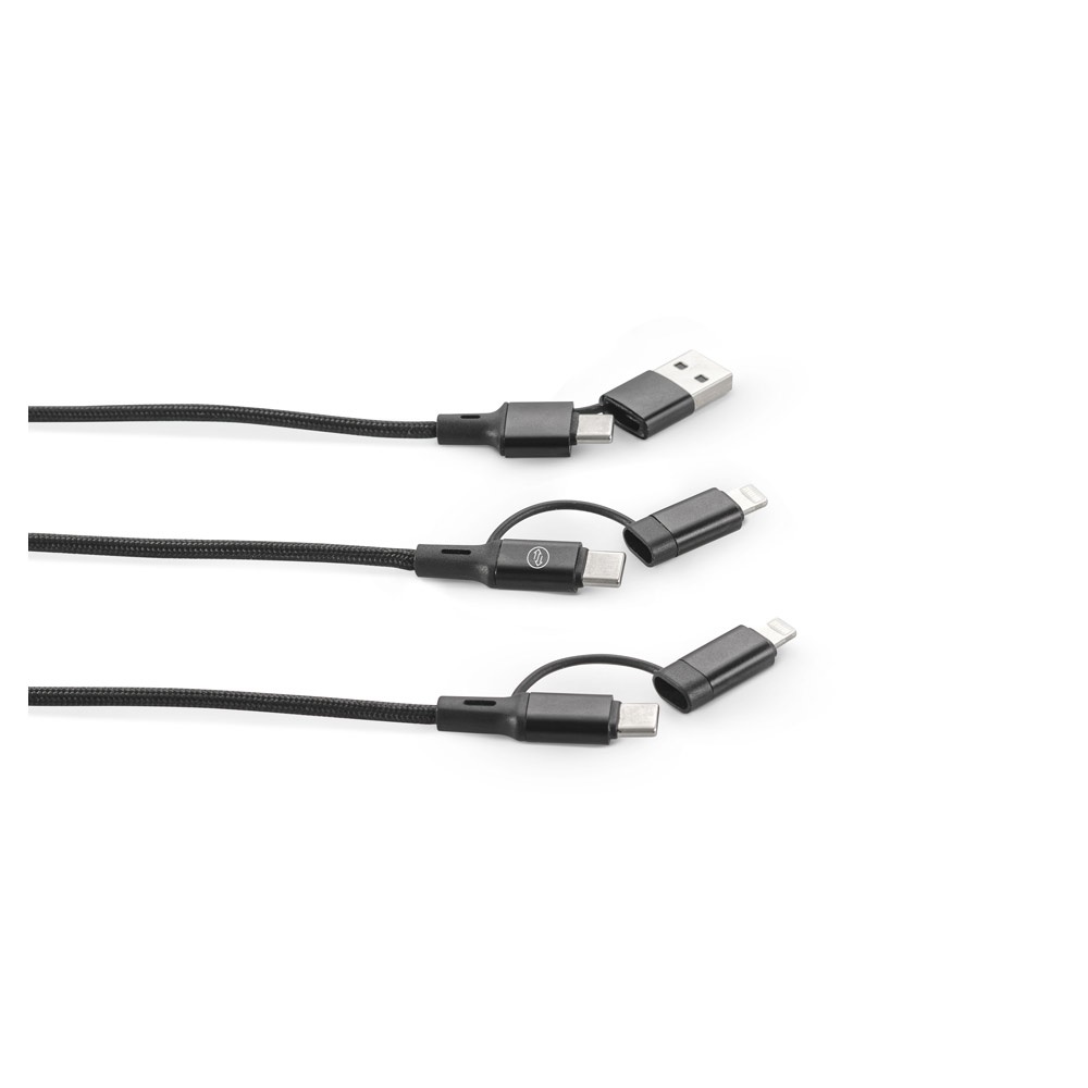 BERTOZZI. Cavo USB super veloce 6 in 1 in alluminio riciclato (20%) e PET riciclato (4%)