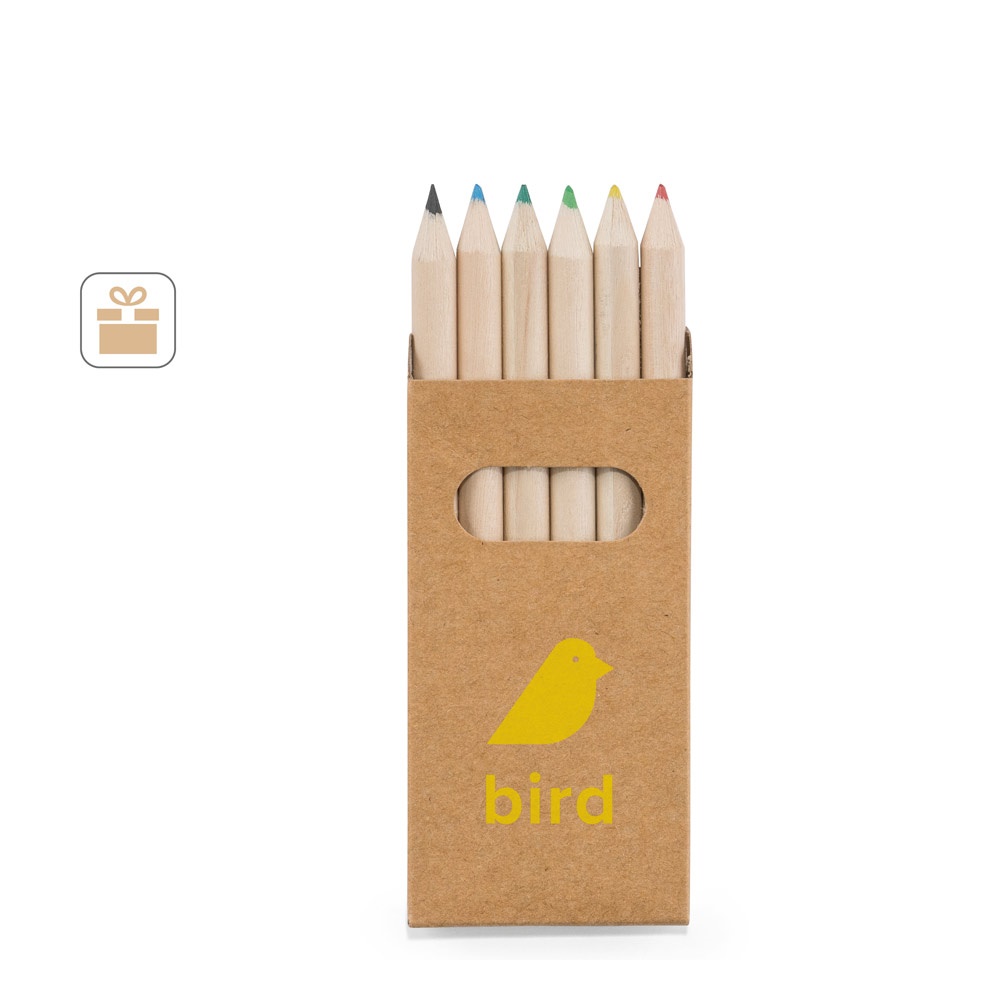 BIRD. Scatola con 6 matite colorate