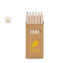 BIRD. Scatola con 6 matite colorate