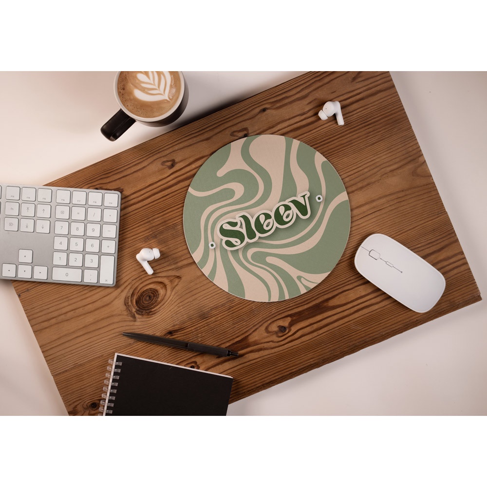 BLAIR ROUND. Tappetino per mouse rotondo con base in gomma