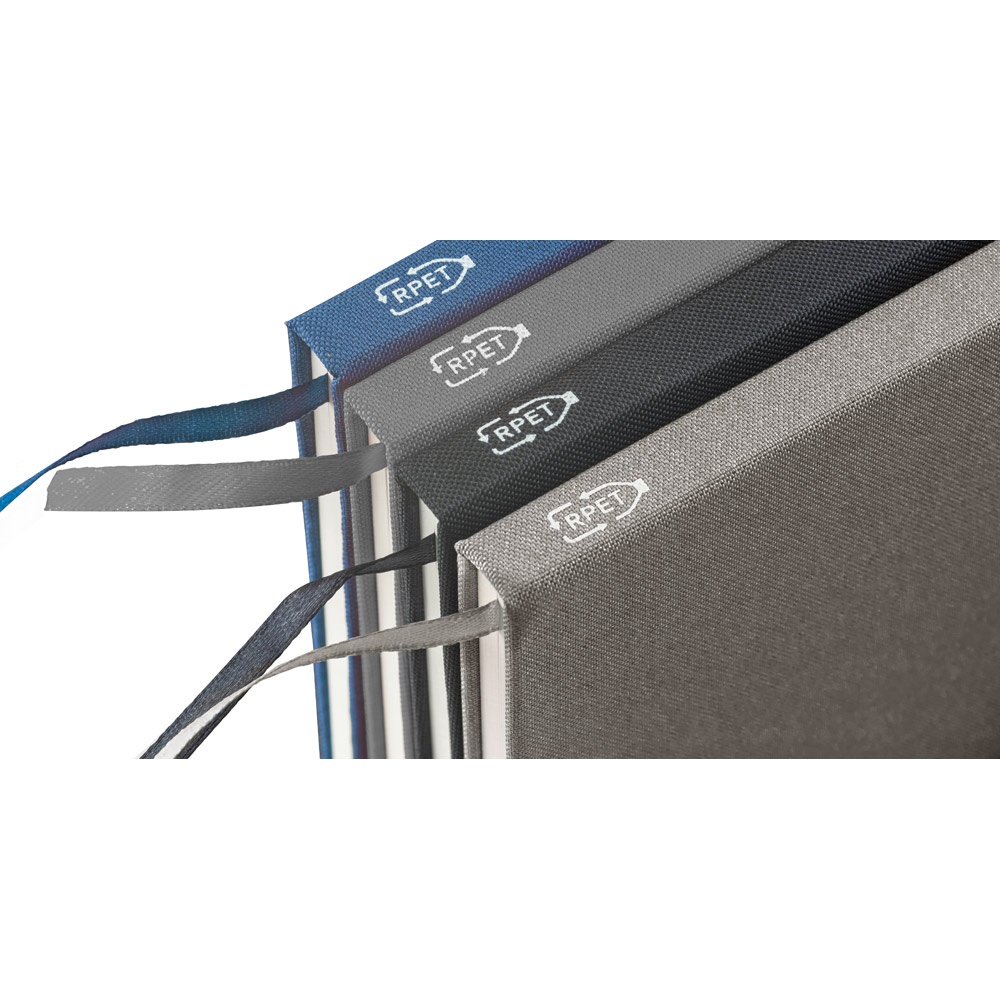 BOYD. Blocco note A5 in poliestere riciclato (100% rPET) con pagine a righe