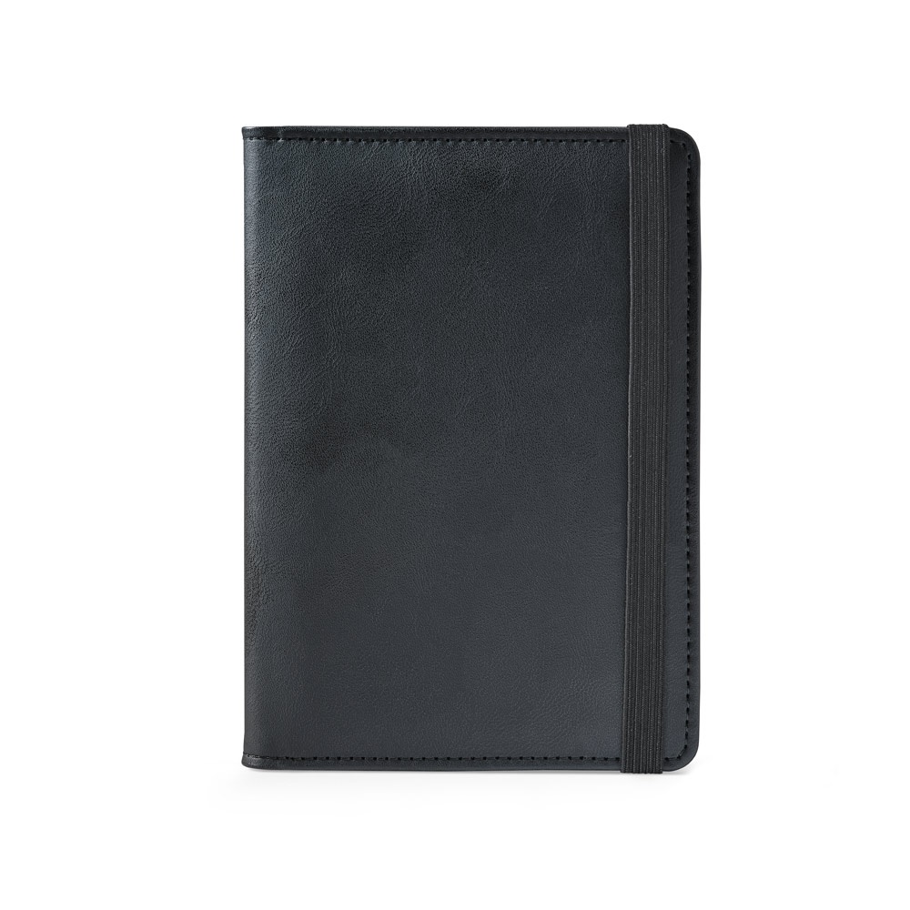 BRAM. Porta passaporto in PU con chiusura elastica e molteplici tasche
