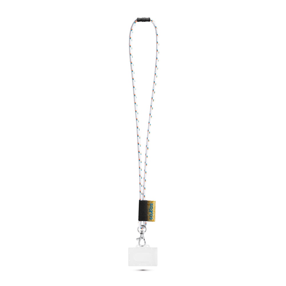 BRIDPORT. SET Lanyard NAUTIC Lungo (Ø 7 mm) con moschettone a grilletto da 9 mm, chiusura di sicurezza da Ø 7 mm e porta badge/tessera rigido da 91 x 68 mm