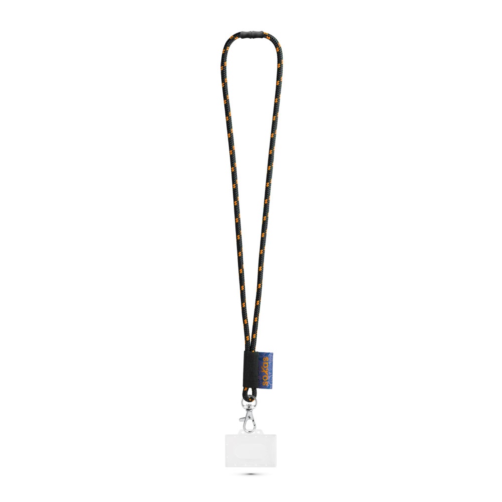 BRIDPORT. SET Lanyard NAUTIC Lungo (Ø 7 mm) con moschettone a grilletto da 9 mm, chiusura di sicurezza da Ø 7 mm e porta badge/tessera rigido da 91 x 68 mm
