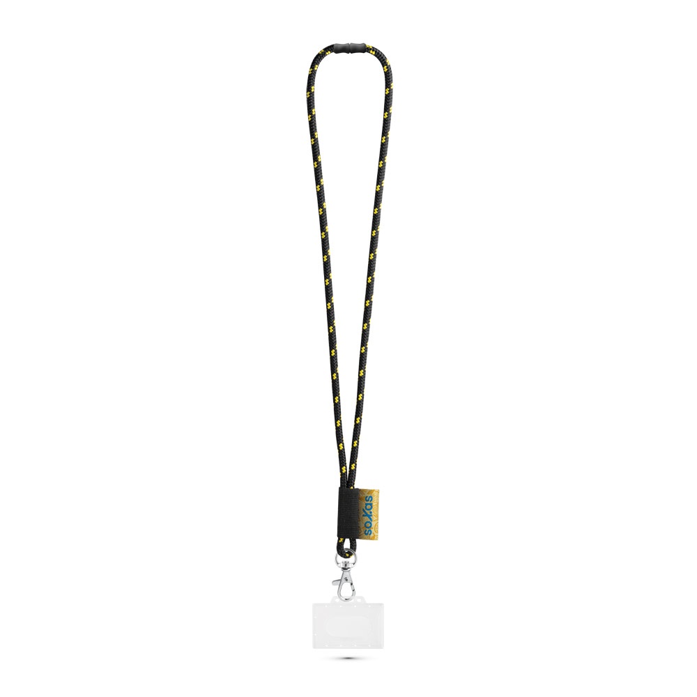BRIDPORT. SET Lanyard NAUTIC Lungo (Ø 7 mm) con moschettone a grilletto da 9 mm, chiusura di sicurezza da Ø 7 mm e porta badge/tessera rigido da 91 x 68 mm