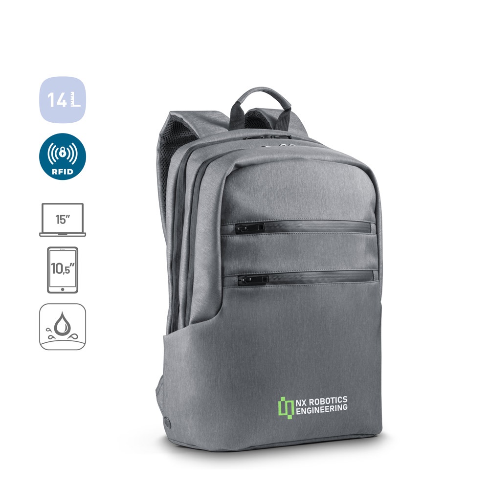 BROOKLYN. Zaino porta PC 15'' impermeabile in Nylon 2Tone