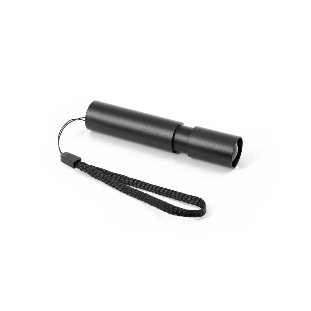 BRUCE. Torcia ricaricabile realizzata in alluminio riciclato (100% rAL) con punta estensibile di 30 mm
